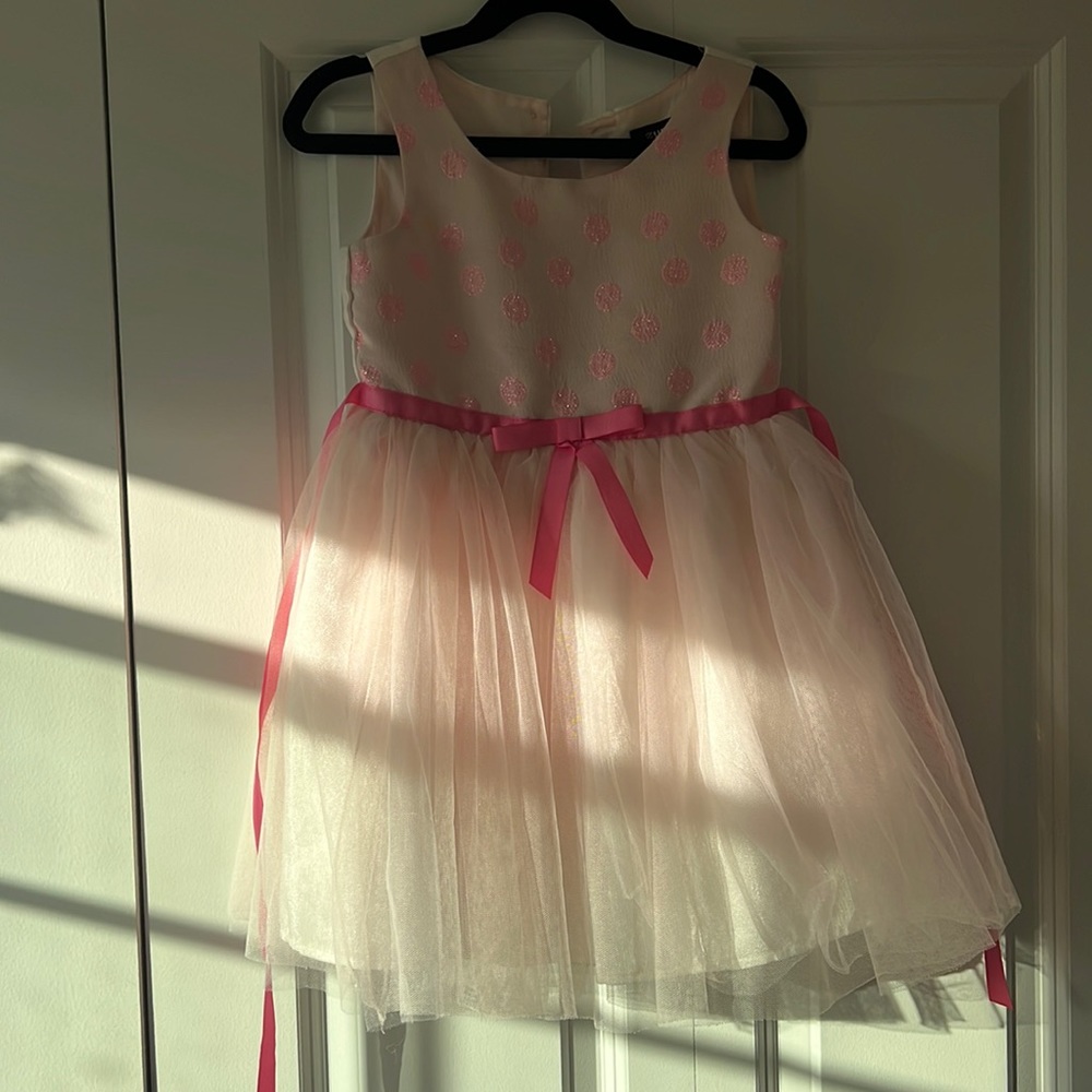 Party dress, five t, pink and hot pink